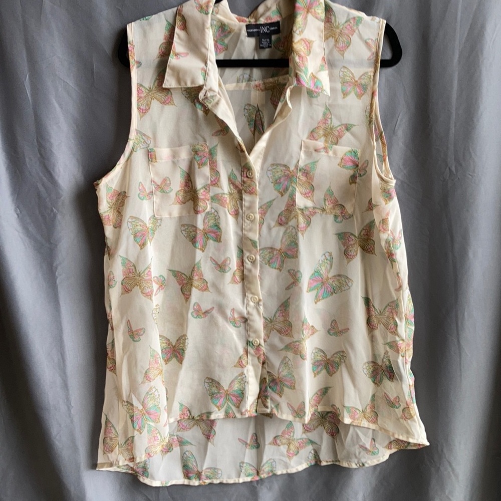 Blousechiffon button down with pockets